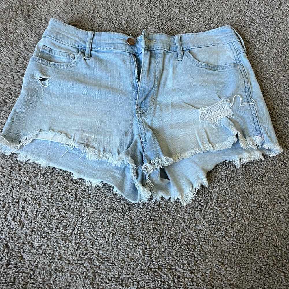 Hollister light blue shorts, high rise